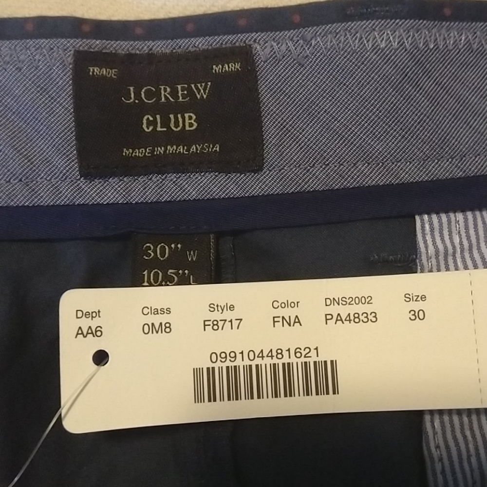 J Crew Club Shorts - Dot Print 10.5 " - Navy - NWT - Picture 2 of 8